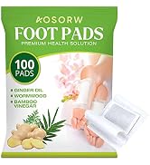 AOSORW Natural Herbal Foot Pads - 100 Pack Ginger Oil & Bamboo Charcoal Premium Foot Care Patches...