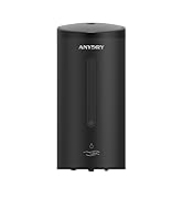 anydry 25oz Automatic Liquid Soap Dispenser Wall-Mounted, Matte Black with Anti-Spot Coating, Com...