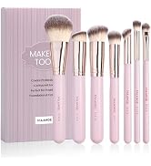 MAANGE 7 PCS Professional Makeup Brushes Premium Synthetic Makeup Brush Set For Foundation Eyesha...