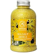 Arnica Bath Salts 21.16 Oz - 100% Natural Rosemary Orange and Fir Essential Oils - Sea Salt Arnic...