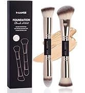 MAANGE Foundation Makeup Brushes, 2Pcs Premium Double-Ended Makeup Brush (Flat/Angled/Angled Roun...