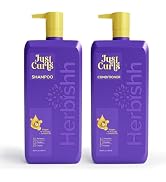 Herbishh Just Curls Coconut & Avocado Oil Infused Shampoo and Conditioner Set, Sulfate-free Vegan...