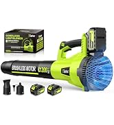 Tietoc Leaf Blower Cordless, 735CFM/200MPH Brushless Electric Leaf Blower with 2 X 5.0Ah Battery,...