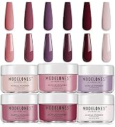 Modelones Red Acrylic Powder Set - 6 Colors Halloween Acrylic Nail Powder Kit Peach Pink Skin Ton...