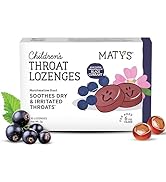 Matys Kids Throat Lozenges for Ages 6 Years Old +, Tasty Black Currant Flavor, Soothe Dry & Irrit...