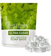 velona 2 LB - Ultra Clear Glycerin Soap Base Pre-Cut Cubes | SLS/SLES Free | Melt and Pour | Tran...