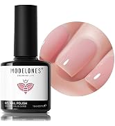 modelones Pink Gel Nail Polish, 15 ML Nude Pink Gel Polish Sheer Neutral Color Jelly Summer Gel N...