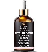 INFINA ESSENTIALS Hyaluronic Acid Serum for Face 2% with Vitamin C, B5, E, Plant Stem Cells and G...