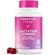 Pink Stork Lactation Supplement Gummies - Support Breast Milk Supply with Milk Thistle, Alfalfa, ...