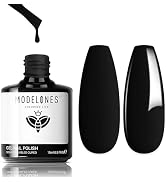 modelones Gel Nail Polish, 1 Pcs 15 ML Black Gel Polish Pure Black Nail Polish Spring Summer Colo...