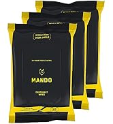 Mando Deodorant Wipes - 24 Hour Odor Control - Aluminum Free, Baking Soda Free, Skin Safe - 15 Co...