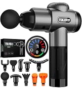 TOLOCO Massage Gun, Deep Tissue Back Massager for Athletes with 10 Massage Heads, Electric Muscle...