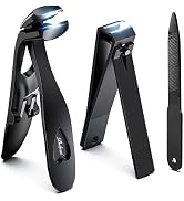 BALUCA Toenail Clippers Set for Thick Nails - Curved Head Toe Nail Clippers for Thick Nails for S...