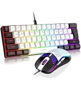 RedThunder 60% Gaming Keyboard and Mouse Combo, Ultra-Compact 61-Key RGB Backlit Mini Keyboard, L...