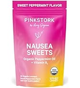 Pink Stork Organic Peppermint Sweets for Morning Sickness and Motion Sickness Support, Added Vita...