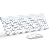 Wireless Keyboard and Mouse Ultra Slim Combo, TopMate 2.4G Silent Compact USB Mouse and Scissor S...