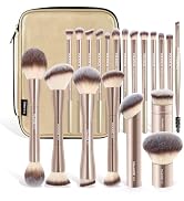 MAANGE 20 PCS Makeup Brush Set with Bag, Double-ended Kabuki Brush Foundation Contour Brush for L...
