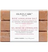 Exfoliating Bar Soap With Rose Himalayan Salt By Olivia Care - Natural & Organic - Infused w/Oatm...