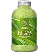 Bath Salts w/Natural Essential Lemongrass Oil 21.16 oz - Sea Salt Bath for Good Sleep - Bathing -...