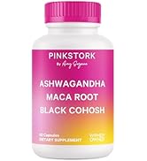 Pink Stork Ashwagandha, Maca Root, and Black Cohosh - Hormone Balance for Women - 9 Clinically-St...