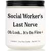 Niyewsor Social Worker Gifts for Women Men, 7oz Lavender Scented Soy Wax Candle, Social Worker Appreciation Gift, Birthday, Christmas Gifts for School Social Workers, MSW LCSW Gift