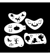 Bowitzki 5pcs Reusable Face Paint Stencils for Body Art Painting Halloween Party Makeup Temporary...