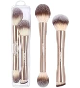 MAANGE Foundation Makeup Brushes, 2Pcs Double Ended Makeup Brush for Blending Liquid Powder Conce...