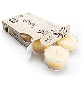 Vanilla Bean Premium Tealight Candles - 6 Beige Highly Scented Tea Lights - Beautiful Candlelight...