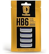 HeadBlade HB6 Refill Blades - 6 Stainless Steel Blades for No Tugging or Pulling, Shave Less, Wor...
