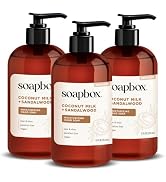Soapbox Liquid Hand Soap, Coconut Milk & Sandalwood, Gentle & Moisturizing Hand Wash for Kitchen ...