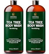INFINA ESSENTIALS Tea Tree Body Wash Men & Women - Invigorating Shower Gel Soap - Helps with Body...
