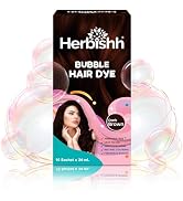 Herbishh Bubble Foam Hair Dye Shampoo, 3 in 1 Dye for 100% Grey Coverage, Permanent Hair Coloring...