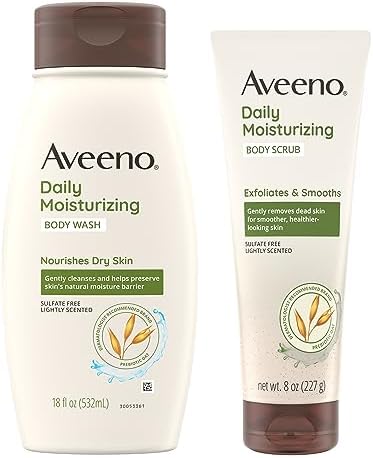Aveeno Daily Moisturizing Bundle with Body Wash, 18 oz, & Scrub, 8 oz.
