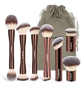 MAANGE 7pcs Makeup Brush Set Double Sided Kabuki Makeup Brushes Contour Brush for Foundation Liqu...