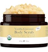 Organic Vanilla Coconut Sugar Scrub for Body Polish, Exfoliating Body Scrub Exfoliator & Foot Scr...