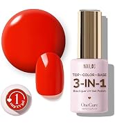 NAILOG OneCure Gel Nail Polish 12ml | Top Coat Color Gel Base 3-In-1 Formula Soak Off UV Gel Poli...