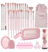 MAANGE 30pcs Professional Makeup Brush Set With Velvet Bag&5pcs Beauty Blender&2pcs Makeup Remove...