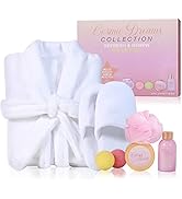Spa Luxetique Robe and Slippers Spa Set Women, Valentines Day Gifts for Wife, 6pcs Flannel Soft B...