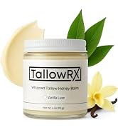 100% Grass-Fed Beef Tallow for Skin – Whipped Tallow Honey Balm, Pure & Organic Moisturizer for F...