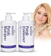 Herbishh Sulfate Free Purple Shampoo And Conditioner Set 16.9 Fl. Oz Each, Blonde Purple Shampoo ...