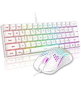 RedThunder 60% Mini Gaming Keyboard and Mouse Combo, Lightweight, Ultra-Compact 61 Keys RGB Backl...