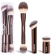 MAANGE 3 PCS Foundation Makeup Brush Set, Double-ended Kabuki Brush Contour Brush for Liquid Powd...
