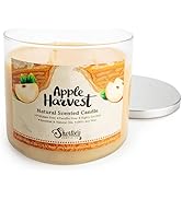 Apple Harvest Highly Scented Natural 3 Wick Candle, Essential Fragrance Oils, 100% Soy, Phthalate...