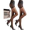 PIOGOWE Black Sheer Tights for Women, 20D Legs with 40D Reinforced Top, Run-Resistant High-Density Knit, High-Stretch Waist, Reinforced Toes, Everyday Wear