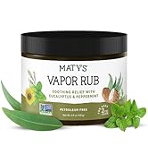 Matys Vapor Rub for Adults & Kids 2 Years Old +, Non-GMO Herbal Chest Rub to Clear Stuffy Noses, ...