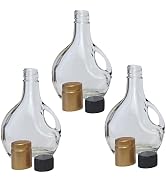 Cornaby's Clear Glass European Styled Bottles - Set of 3, 8oz w/ Lid & Gold Seal | Perfect for Go...
