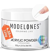modelones Acrylic Powder, Upgraded 4.23oz Clear Acrylic Nail Powder, Crystal Clear Nail Acrylic P...