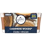 Glade 1-Wick Scented Candle Jar, Cashmere Woods, Air Freshener Infused with Essential Oils, 4.08 ...