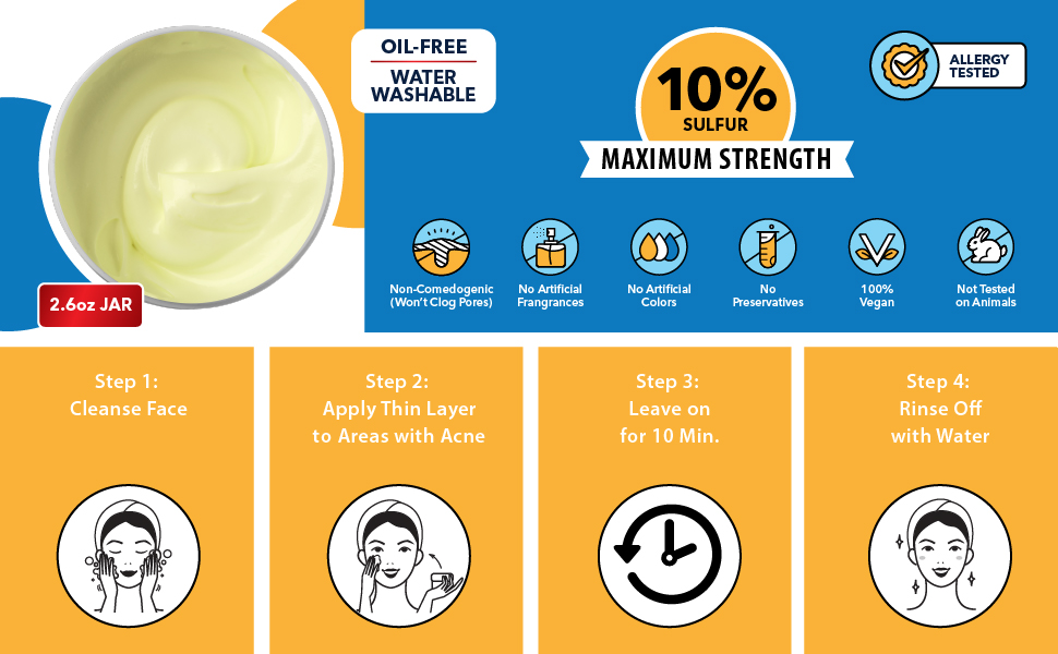 Acne cream spot treatment scar body acne cystic hormonal sulfur ointment de la cruz mask zit pimple