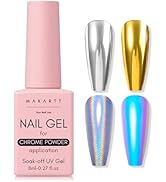 Makartt No Wipe Gel Top Coat for Chrome Nail Powder - Clear High Gloss Mirror Shine Top Coat Gel ...